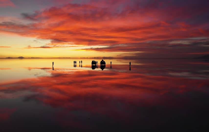 红色夕阳下天空之境唯美视觉视频素材