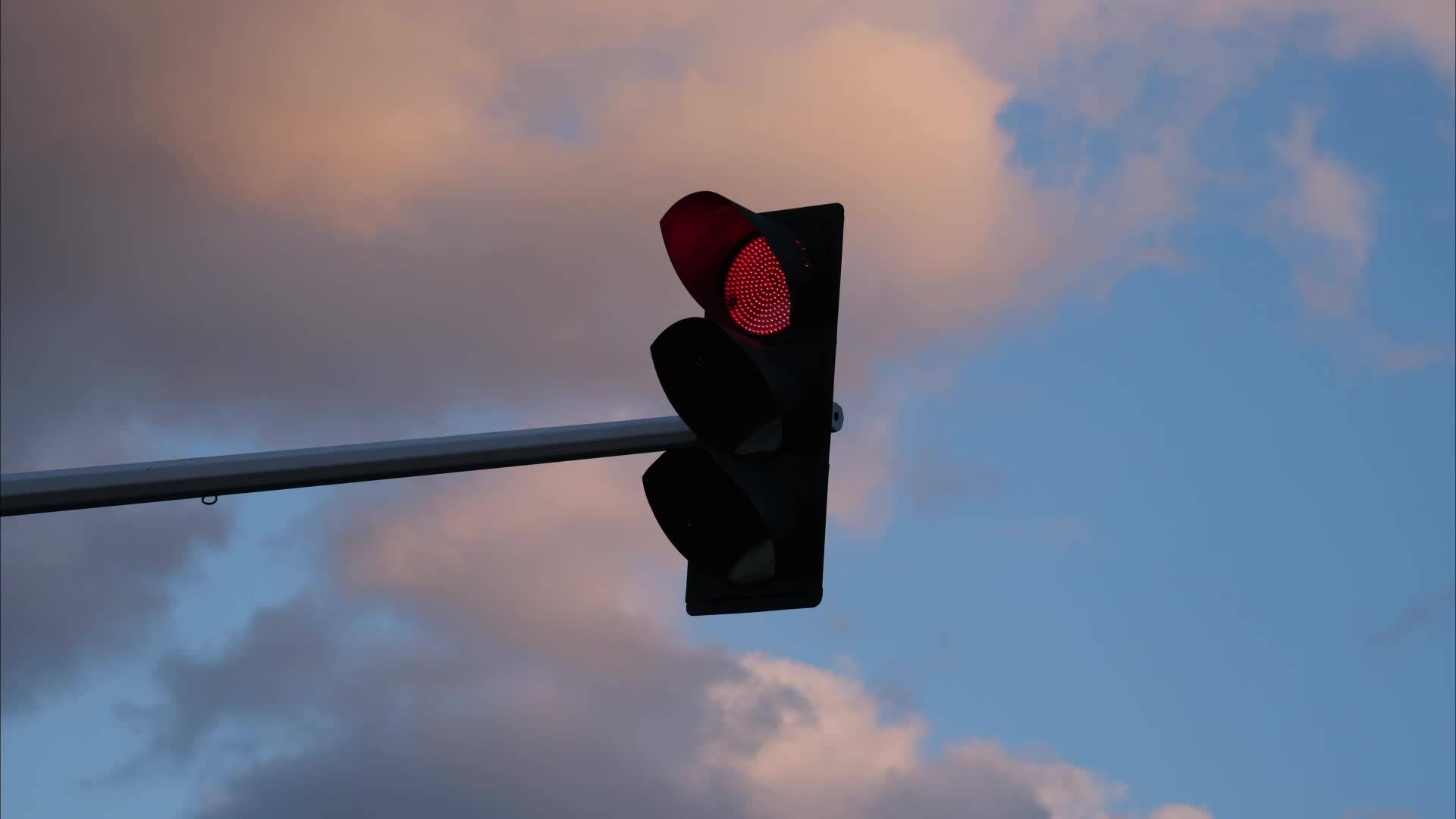 红绿灯特写镜头视频素材