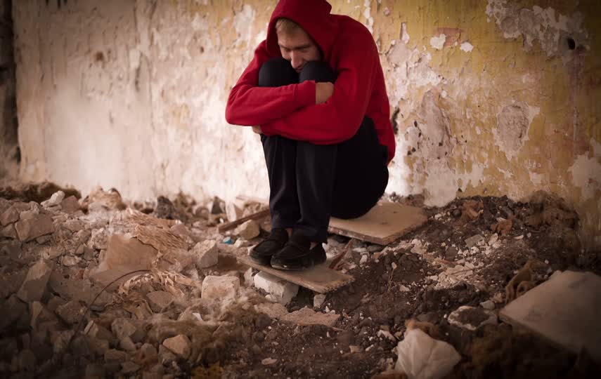 孤单自闭绝望的年轻短视频素材