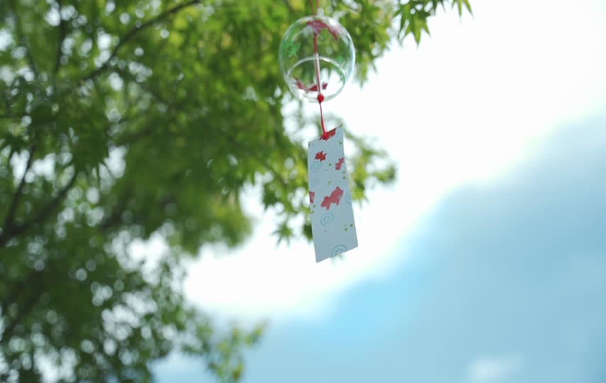 风铃书签风中飘舞小清新短视频素材