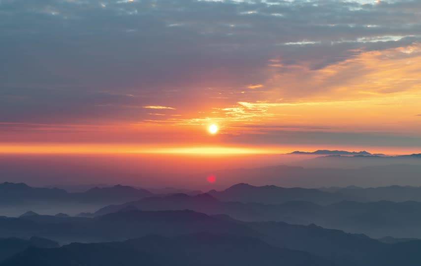 日落西山实拍视频素材