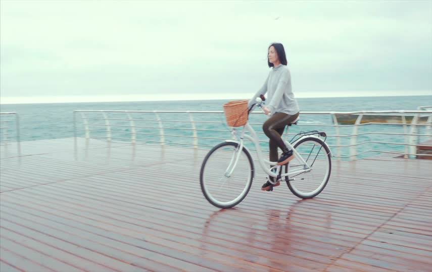 女孩子在海边汽车情感视频素材